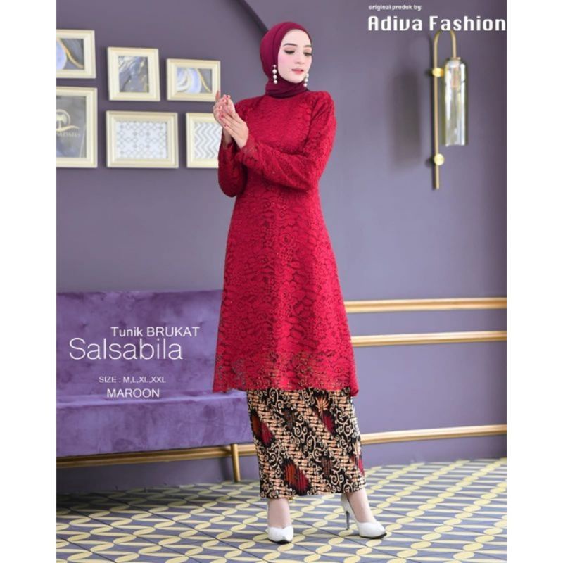 Permata Olshop / Kebaya Tunik Brokat AD / Kebaya Tradisional / Baju Kurung Wanita Modern / Tunik Brokat Modern / Kebaya Modern