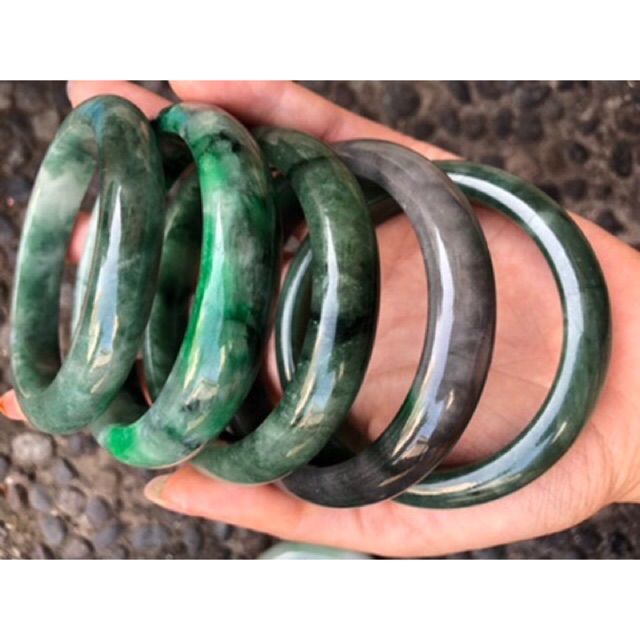 gelang bulat giok AAA batu asli