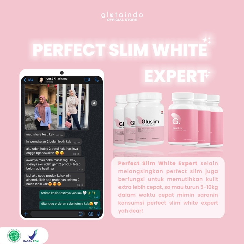 Glutaindo Whitening Slimming Fiber Booster - Penurun Berat Badan Dan Mencerahkan Kulit