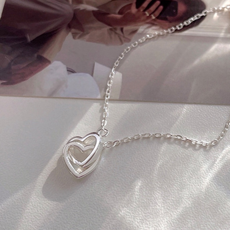 We Flower Gelang Bentuk Hati Model Hollow Warna Silver Untuk Wanita