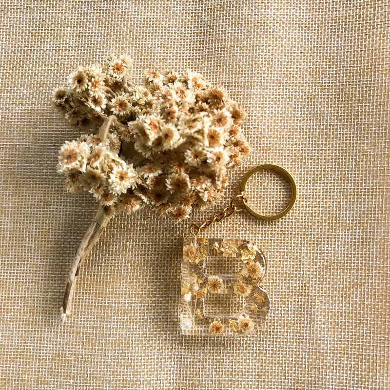 Gantungan Kunci Resin Bunga Edelweiss/ Edelweiss Flower Keychain