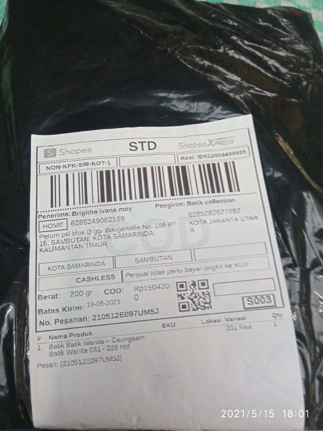 Batik Batik Wanita – Ceongsam Batik Wanita 031 - 228 Red