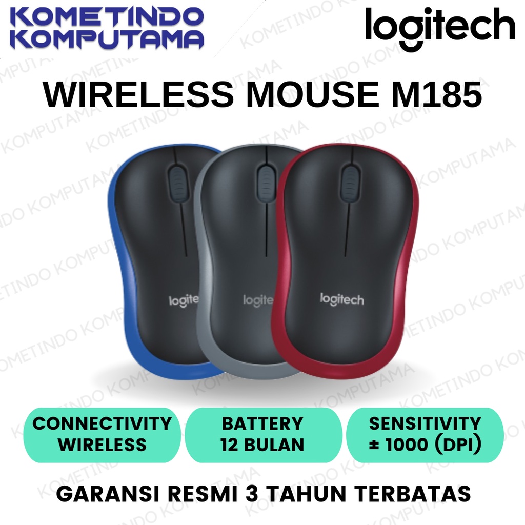 Logitech M185 Swift Grey Mouse Wireless Compact untuk Windows, Mac, ChromeOS ABU ABU