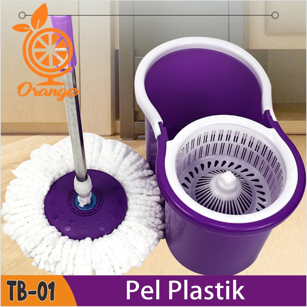 Alat Pel Putar Otomatis Lantai Super Bersih dan Ember Multifungsi Spin Mop Putar Plastik Dan Stainless