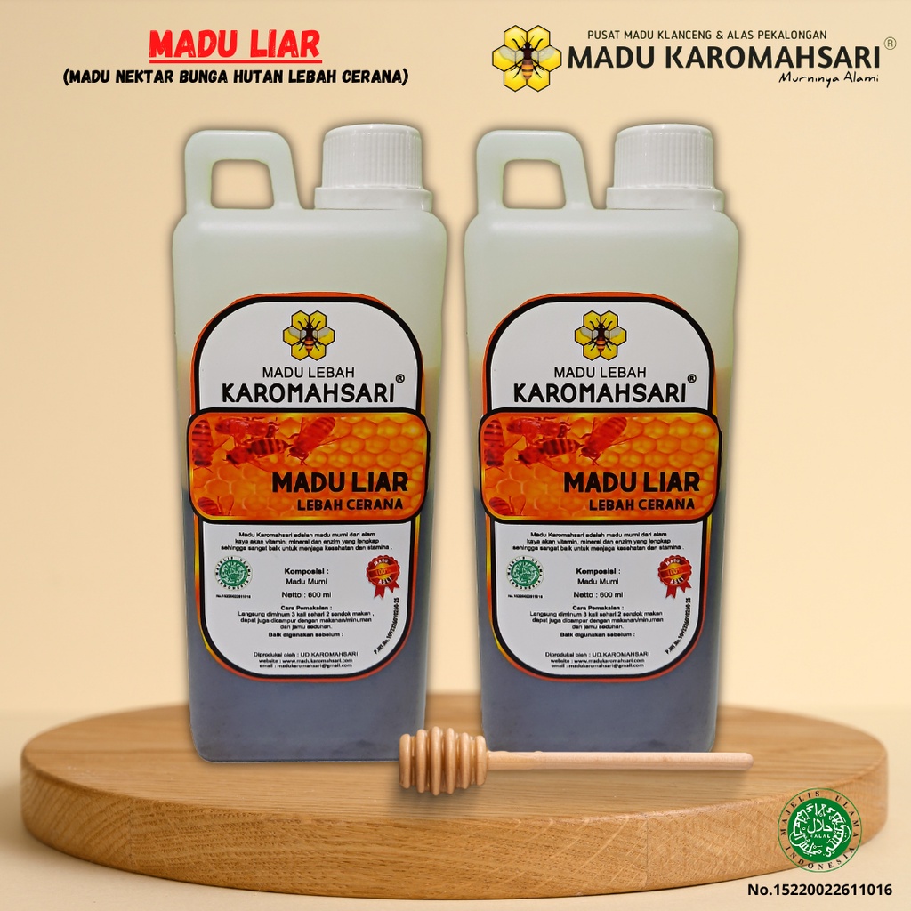 

Madu Karomahsari Madu Liar Murni 100% Madu Murni Lebah Apis Cerana Ondoan/Lebah Lokal