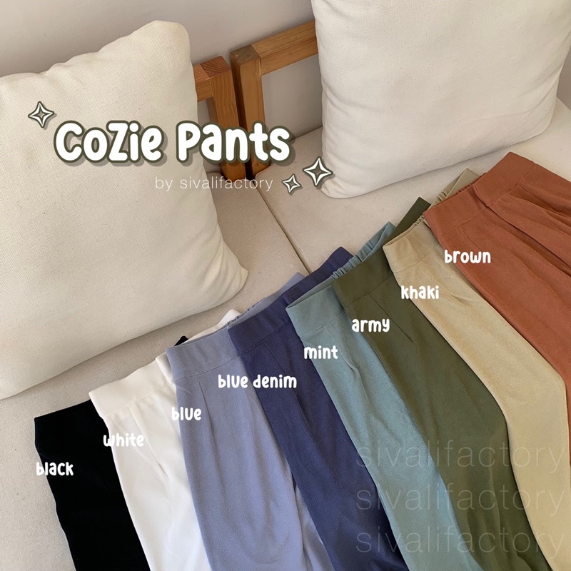 SIVALI Cozie Pants | Highwaist Cullote Pants - Rib Knit Pants - Celana Kulot Wanita - Petite Friendly - Celana Anti Kusut 338