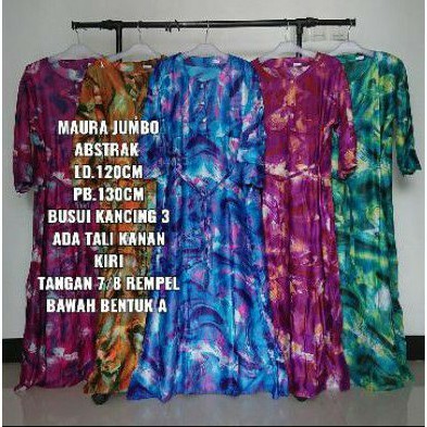Maura Jumbo Abstrak Daster Dress Rayon Batik Solo