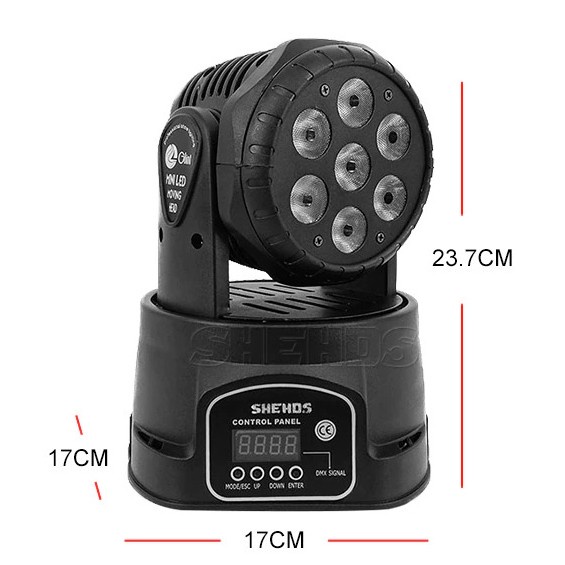 Lampu LED RGB Disco DJ Dance Club Moving Head light 10W - SHE-0718 - Black