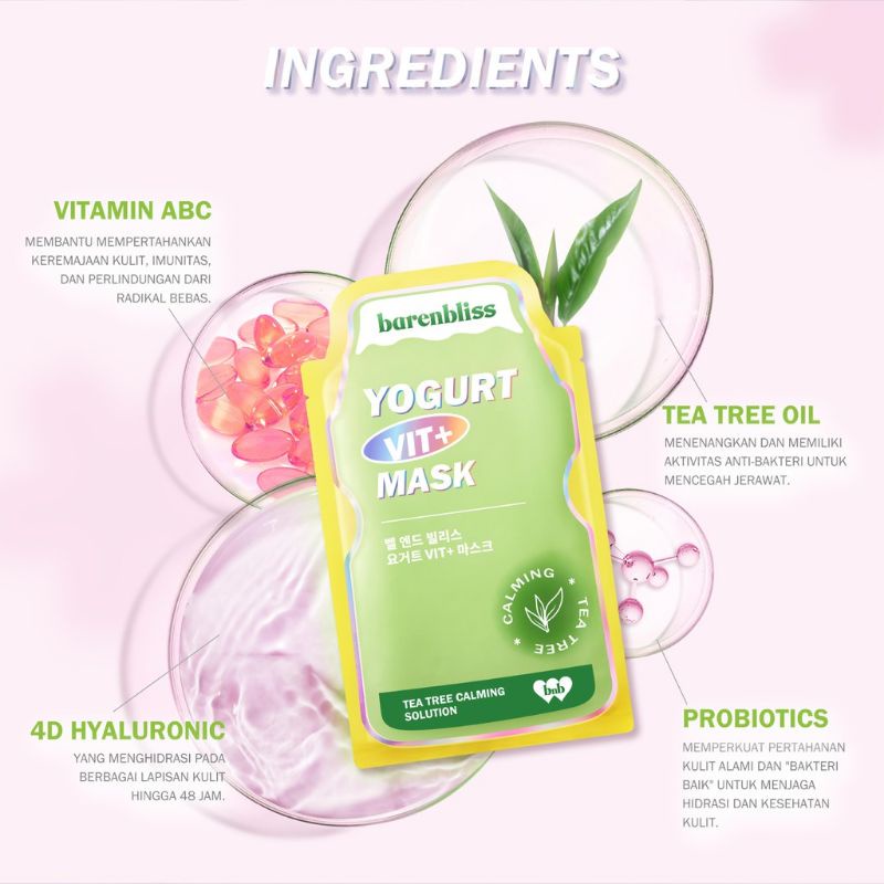 BNB barenbliss Yogurt Vit+ Mask Sakura Brightening Solution