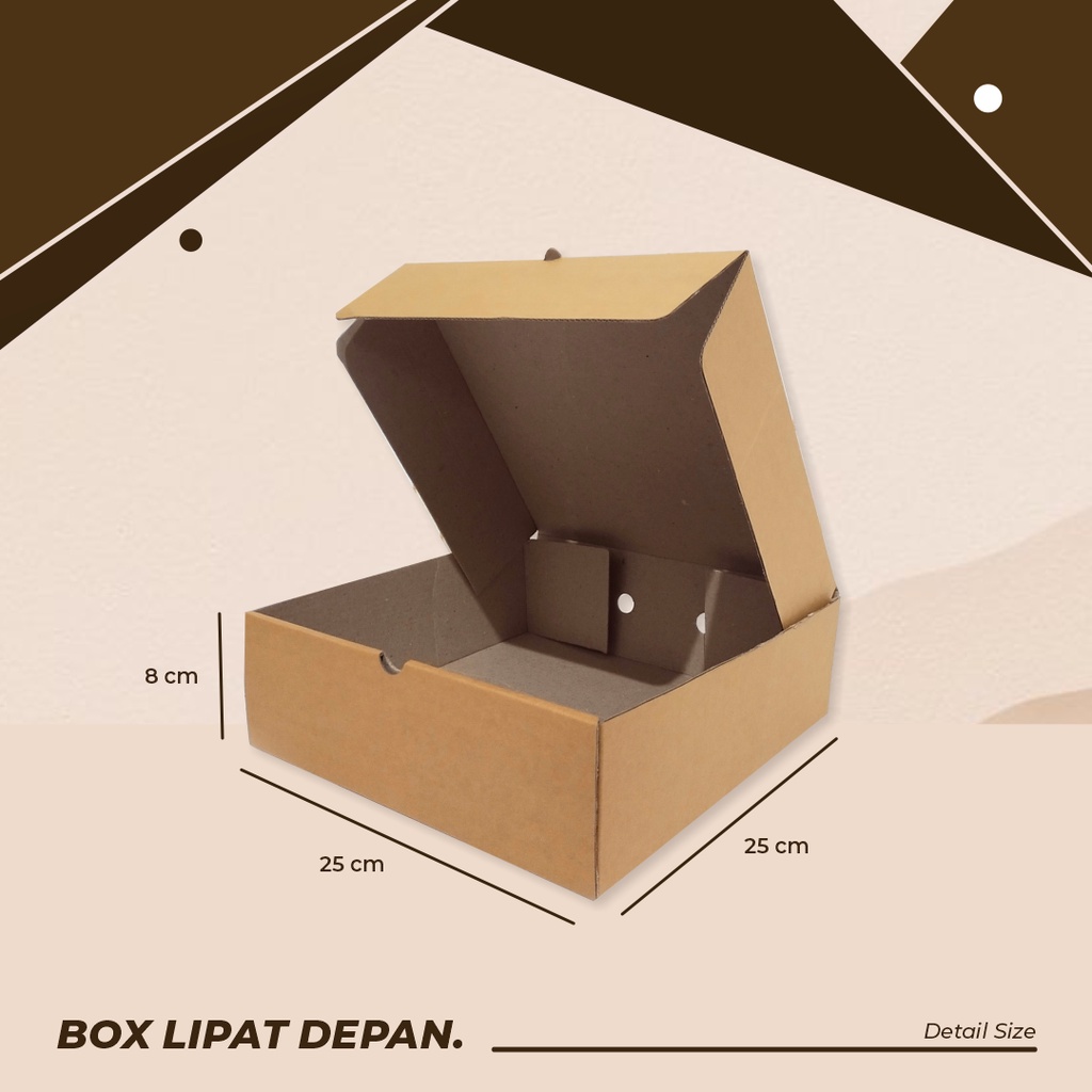 

KARDUS/BOX LIPAT DEPAN UK. 25 x 25 x 8 cm - Kardus Box Cloth/Gift Box/Kardus/Box Pizza/Karton/Hampers/Kado