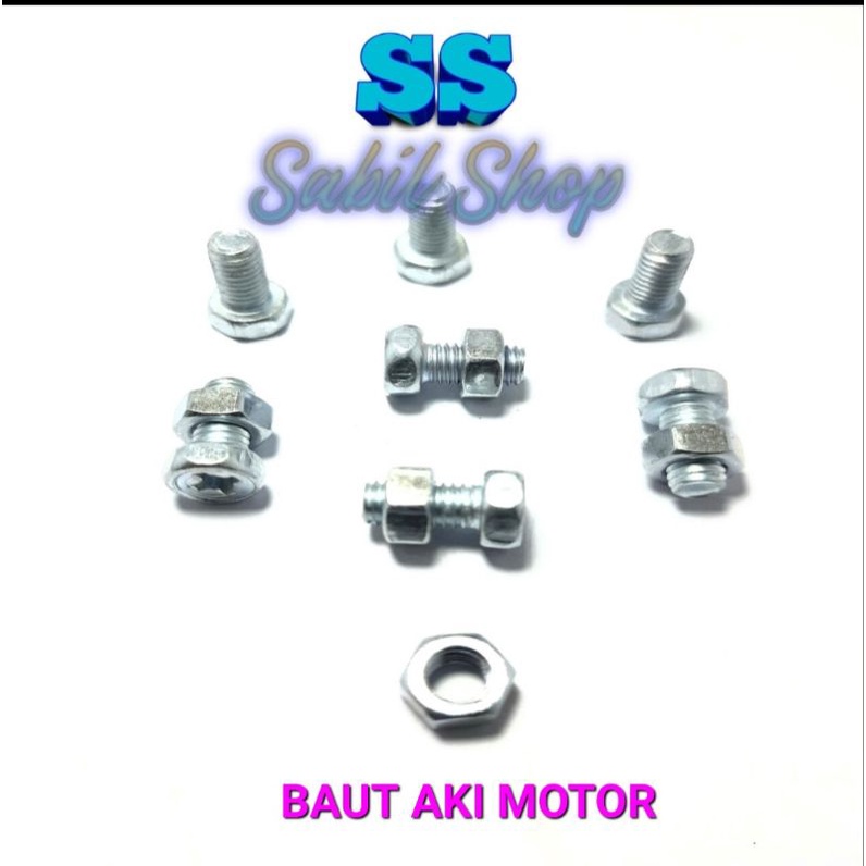 10 PCS BAUT AKI BASAH BAUT AKI MOTOR BAUT AKI SEPEDA MOTOR BAUT SKUN AKI MOTOR BAUT AKI MOTOR UKURAN M5X10