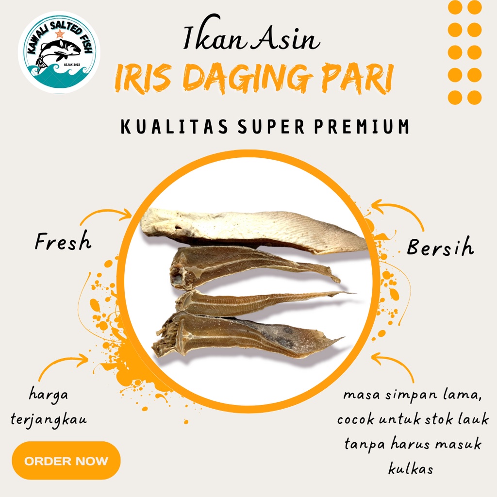 

Iris Daging Ikan Asin Pari 1Kg