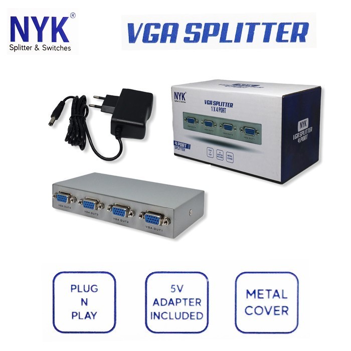 Vga Spliter 4 Port Vga Splitter 4port 1-4 Port