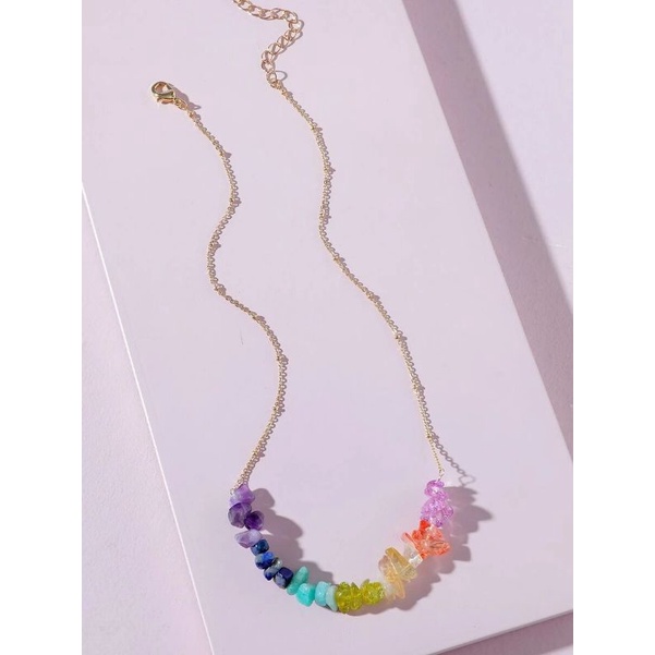 Kalung Manik Etnik Warna Fancy Lucu Import