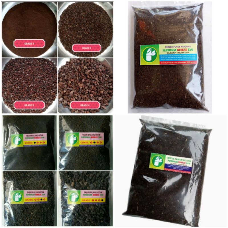 Paket Minimalis 250 Gram: Media Tanam Instan, Arang Sekam, Pasir Malang dan lain-lain