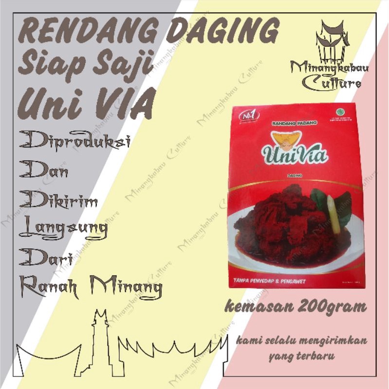 

Rendang daging Uni Via kemasan 200 gram
