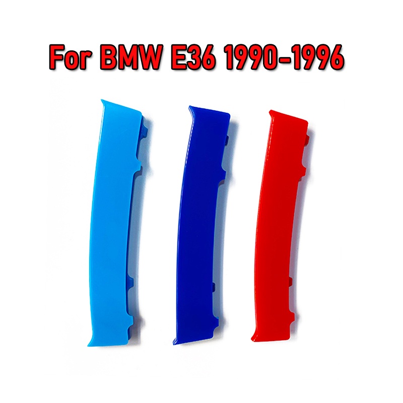 3pcs ABS Sport Untuk 1990-1995 1996-1998 3seri BMW E36 Aksesoris Mobil Balap Grille Strip Trim Klip M Power Kinerja