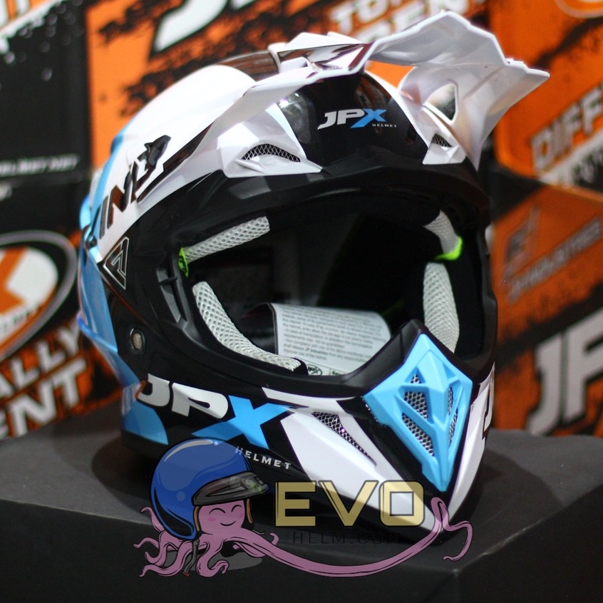 PAKET GANTENG_JPX CROSS MOTIF ORIGINAL + GOOGLE SNAIL (ONGKIR TERMURAH 2 KG) HELM JPX TERBARU