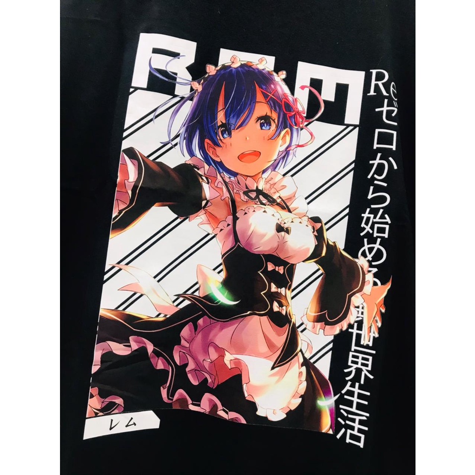 Tshirt Re Zero Rem Kanji Anime Manga Premium