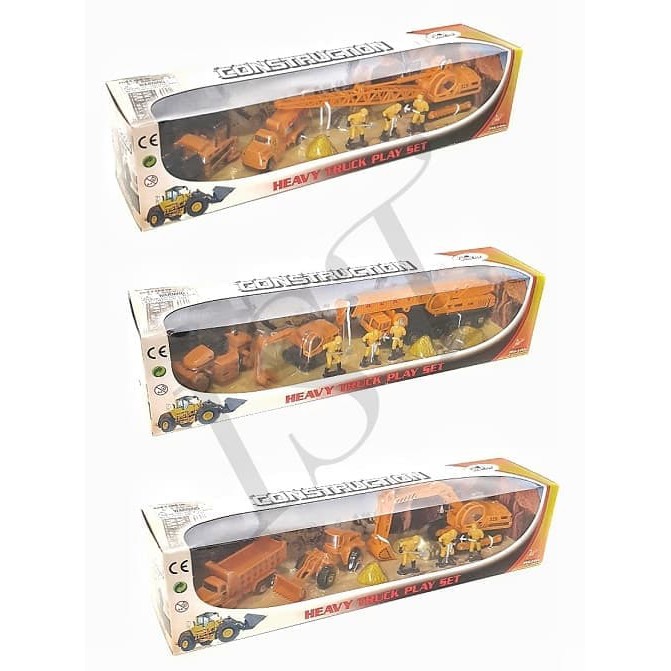 Diecast Set - Diecast Thomas And Friends - Diecast Hotwheels Die Cast Pro Engine Contruction 3Pcs +