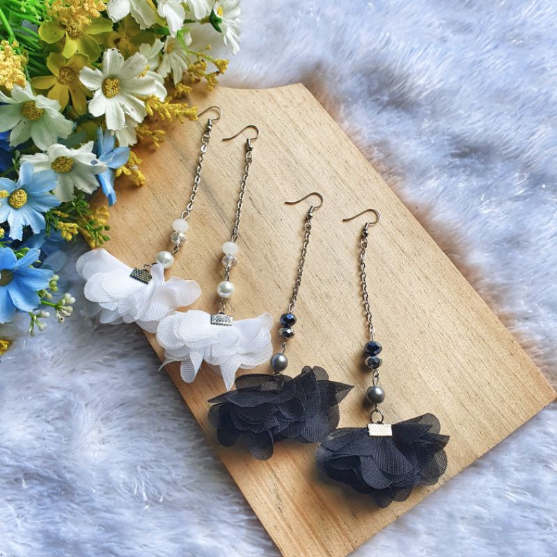 MURAH / Anting Hijab Anting Jilbab Sifon kristal Simple cantik Kekinian  Nissa Sabyan Sepasang