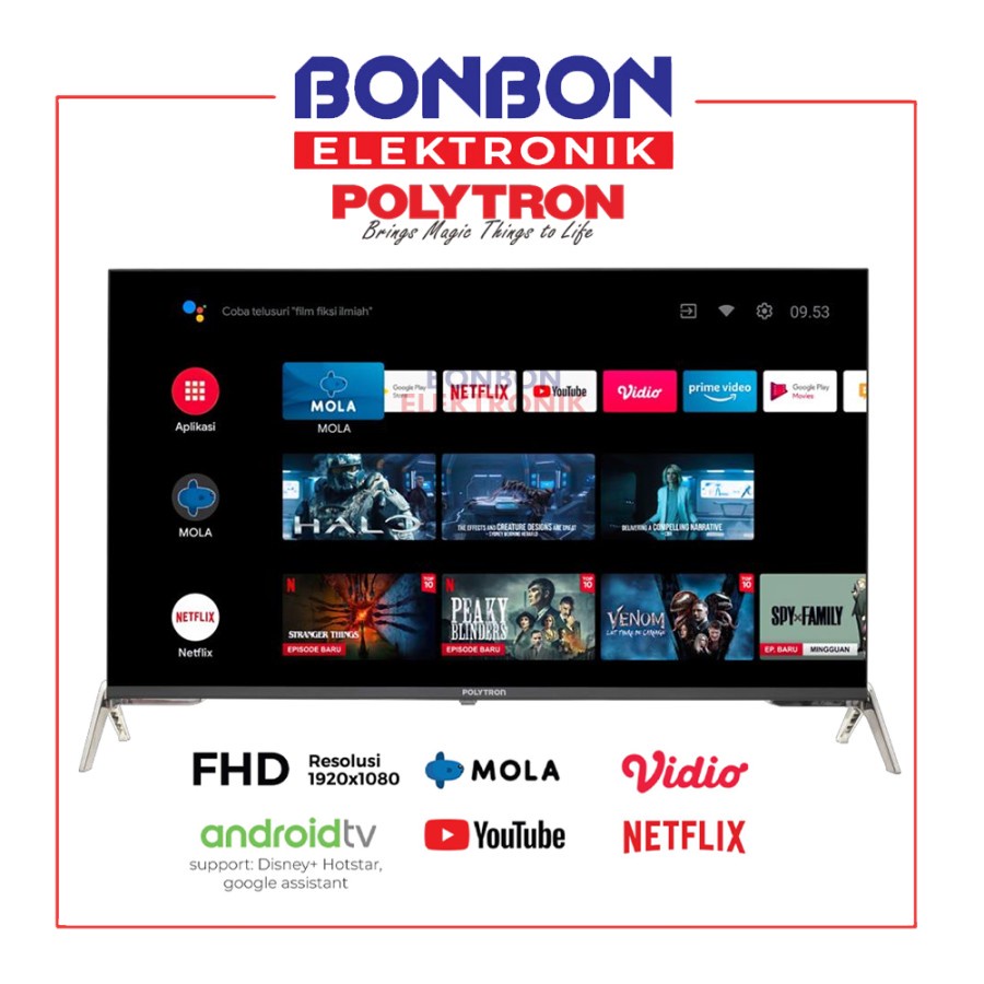 Polytron LED Smart TV 40 inch PLD 40AG5959 Android Netflix