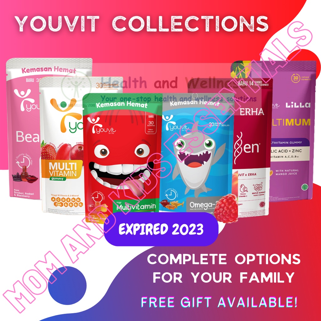 YOUVIT COLLECTIONS MULTIVITAMIN ANAK DEWASA OMEGA 3 BEAUTI COLLAGEN MULTIMUM ERHA LILLA