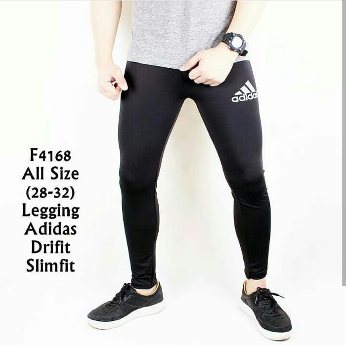 celana legging leging training pria futsal gym fitness kiper olahraga - Hitam