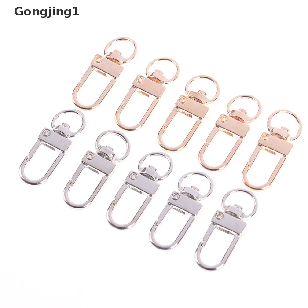 Gongjing1 10pcs Kait Lobster 13x34mm Untuk Membuat Perhiasan Kalung / Gelang DIY