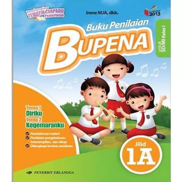 Harga satu paket buku teks pendamping tematik k13 buku penilaian BUPENA k13 Erlangga kelas 1ABCD