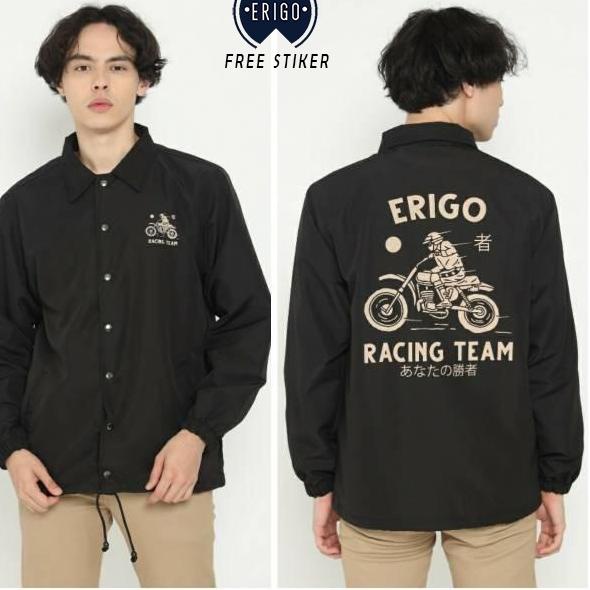 [KODE PRODUK SGIZ78563] ERIGO COACH JACKET RACING TEAM FREE STIKER I JAKET COACH ERIGO I JACKET FUJI