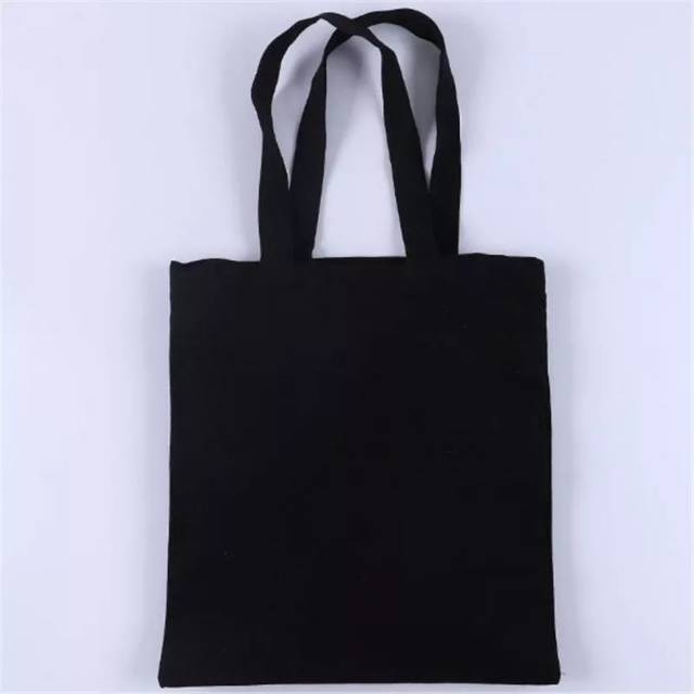 TERMURAH Tote bag kanvas Hitam dan brokenwhite  polos 27x37 polos