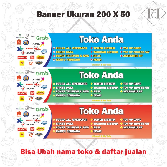 BANNER SPANDUK KONTER / BALIHO 200 X 50