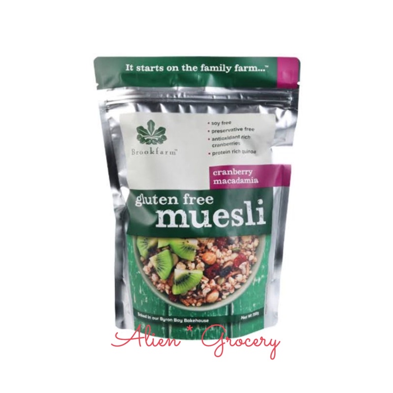 Brookfarm Brook Farm Gluten Free Muesli Cranberry Macadamia 300gr