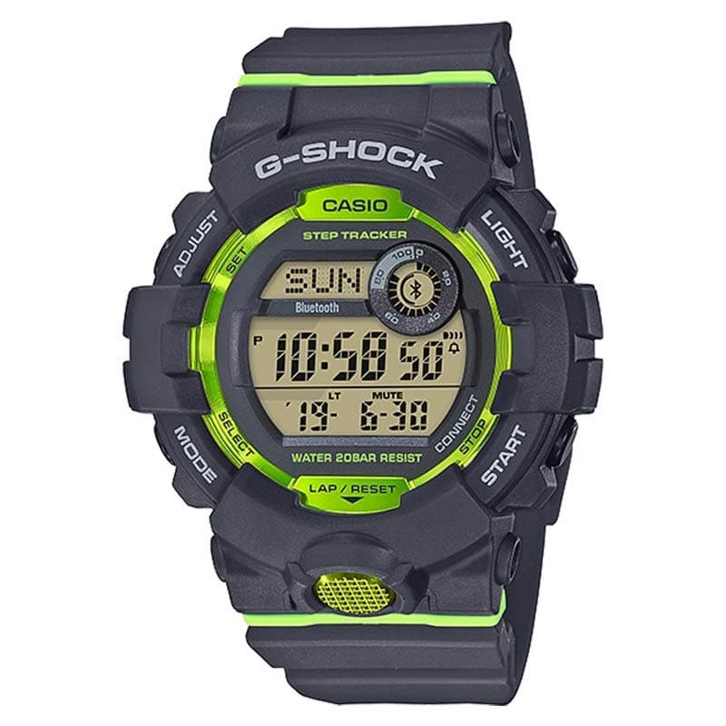 JAM TANGAN PRIA CASIO G SHOCK GBD-800-8DR BLACK GREEN DIGITAL RUBBER ORIGINAL