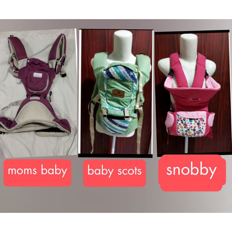 preloved hipseat/gendongan moms baby - baby scots- snobby