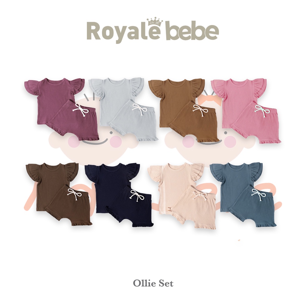 Royale Bebe Ollie Set Setelan Pendek Bayi 6-36m