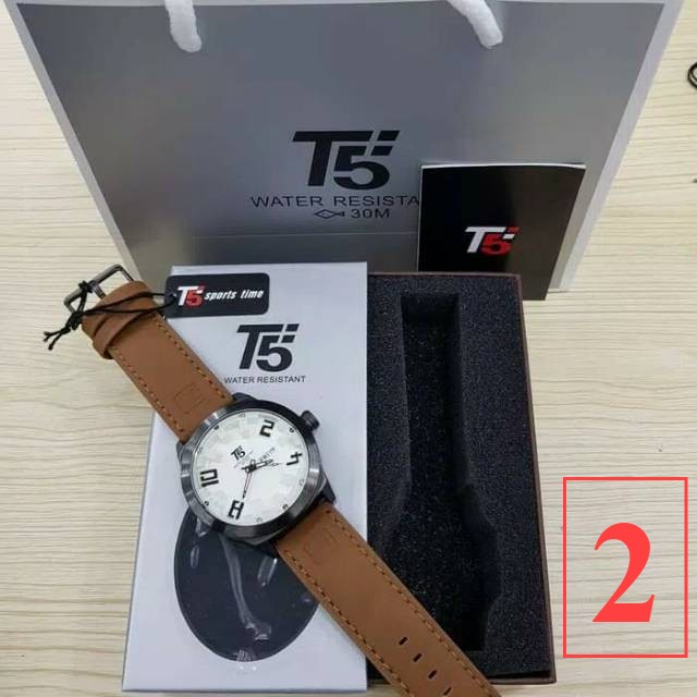 Jam Tangan Pria T5 H3567  T5 H 3567 leather date original bergaransi include box n paperbag