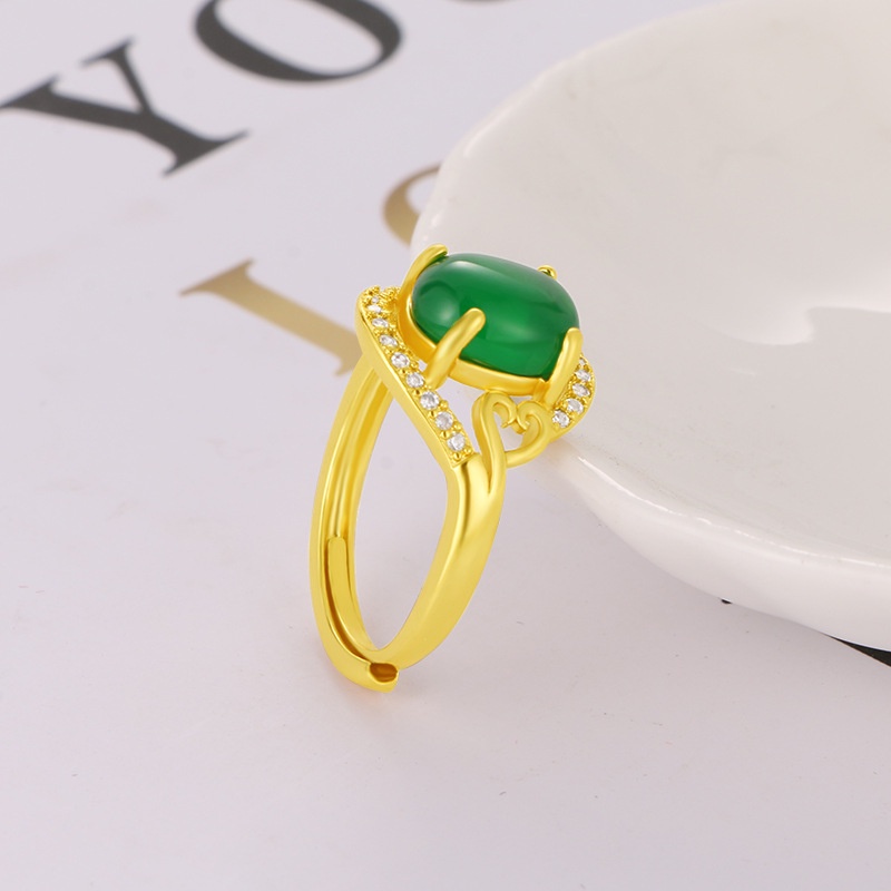Cincin Lapis Emas Asli Kadar 375 Hias Berlian Imitasi Adjustable Untuk Pasangan