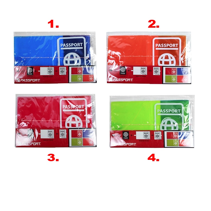 Passport Cover Buku Sampul Untuk Paspor Polos Pasport Holder Warna Biru Orange Merah Hijau Bahan Plastik Anti Air Waterproof