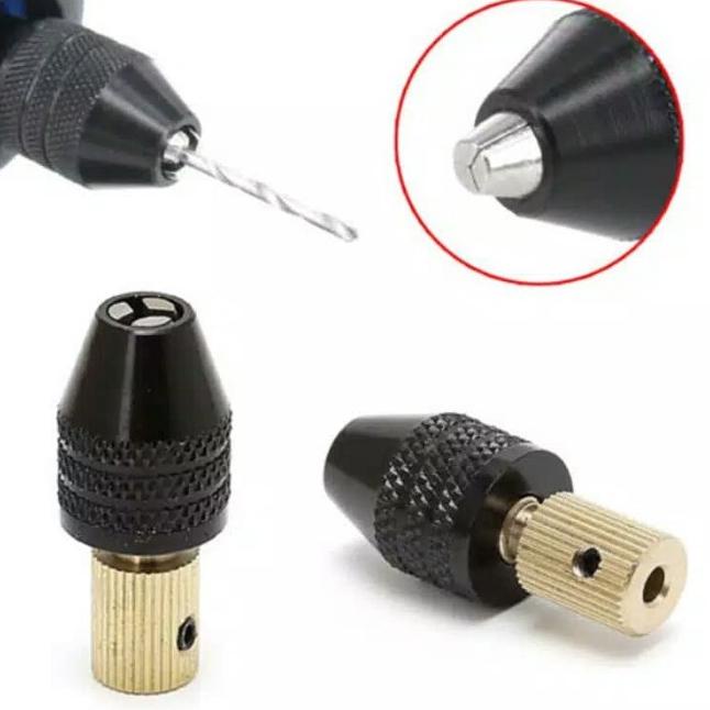 ➦ Keyless Chuck Collet Mini Drill Kepala Bor Dinamo Motor DC ✿