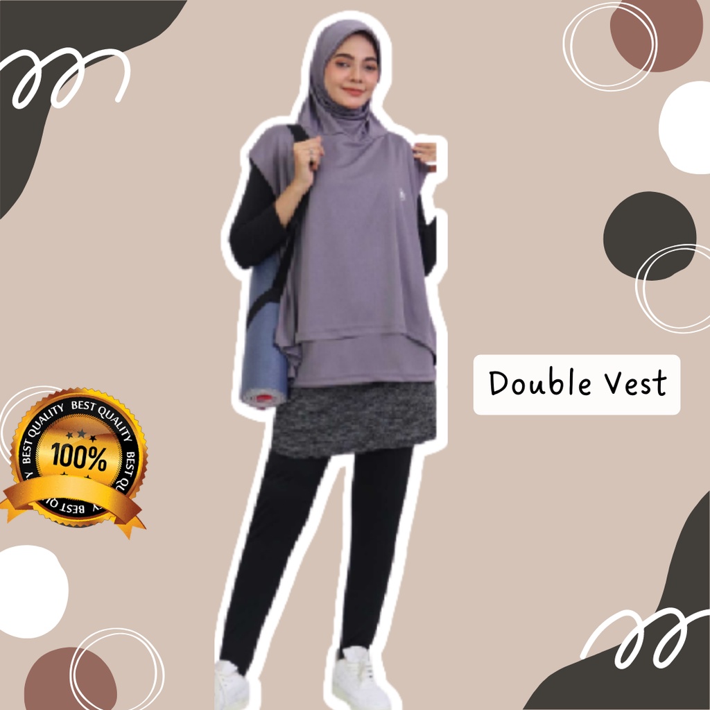 Vest Double Rompi Hijab Terbaru Tebal Pakaian Luaran Hijab Sport Sepeda Lari Volly