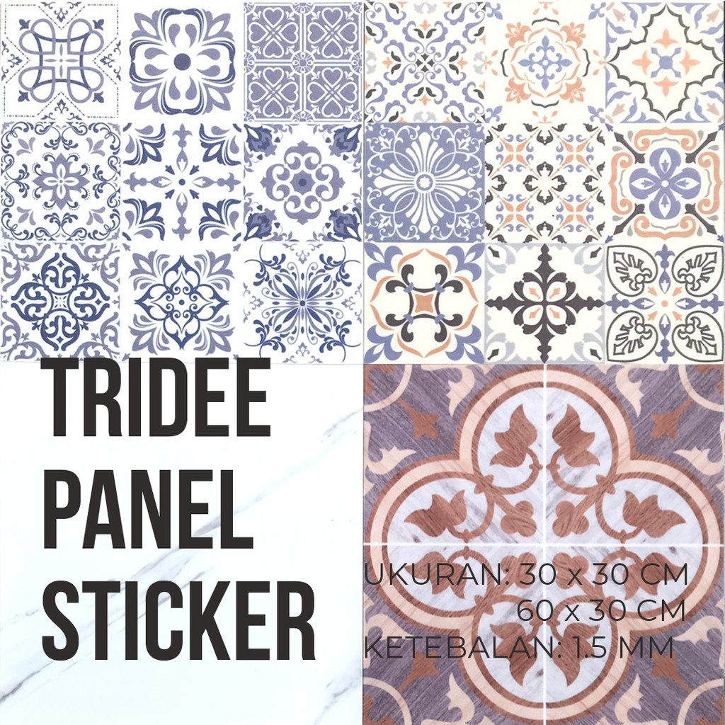 TRIDEE PANEL STICKER MARBLE | MARMER | Wallpaper Stiker Dinding