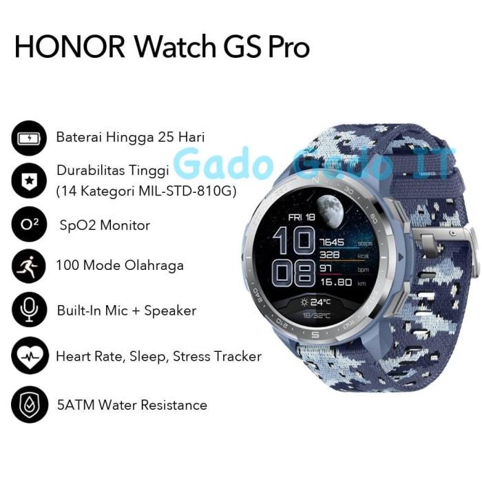 Wearable Smartwatch Huawei Honor Watch Gs Pro -Garansi Resmi-