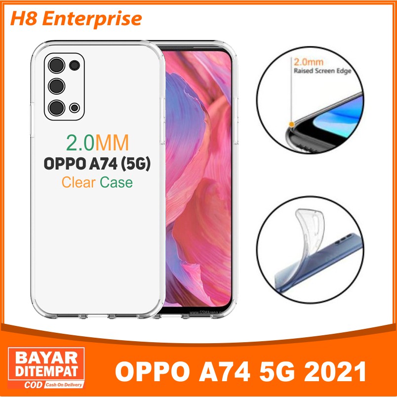 Case Oppo A74 5G 2021 Clear Case Tebal 2MM Transparant TPU Premium Softcase