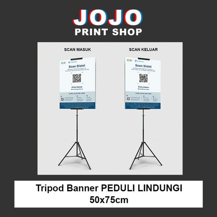 Tripod Banner Poster Peduli Lindungi 50X75Cm Langsung Jadi