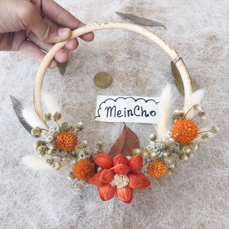 CUSTOM Ring Wreath Rotan Ranting Flower Wreath Dekorasi Rustik Rustic Gift Home Decor