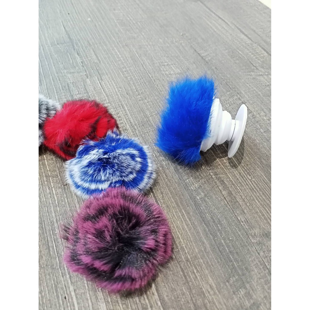 Popsocket Bulu Pom Pom Warna Pop Socket Polos Warna Warni