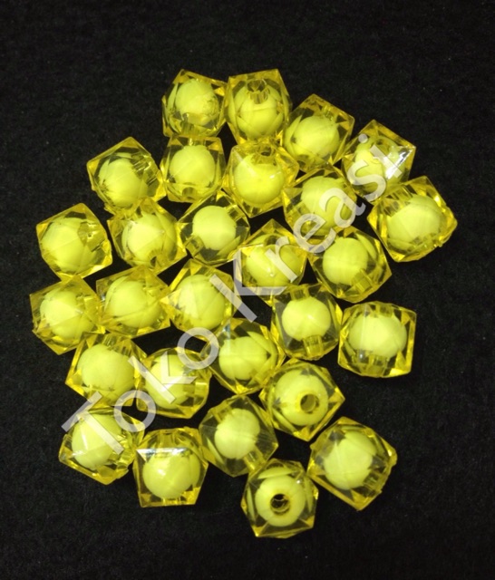 Mote / Manik isi kotak 10mm warna kuning