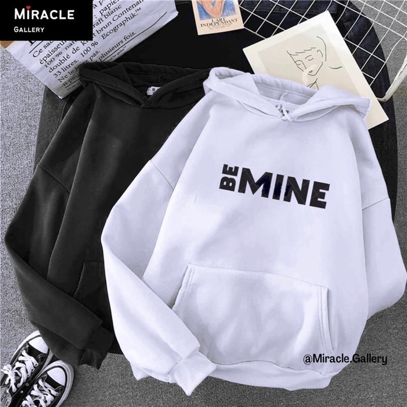 Sweater Hoodie Couple / Jaket Pasangan BE MINE Bahan Fleece Premium